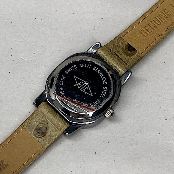 JUDITH JACK Swiss Movement MOP Face Marcasite Bezel Alligator Band Watch NWOT - Picture 8 of 17